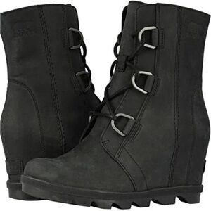 Sorel Women's black Lace Up Wedge Boots